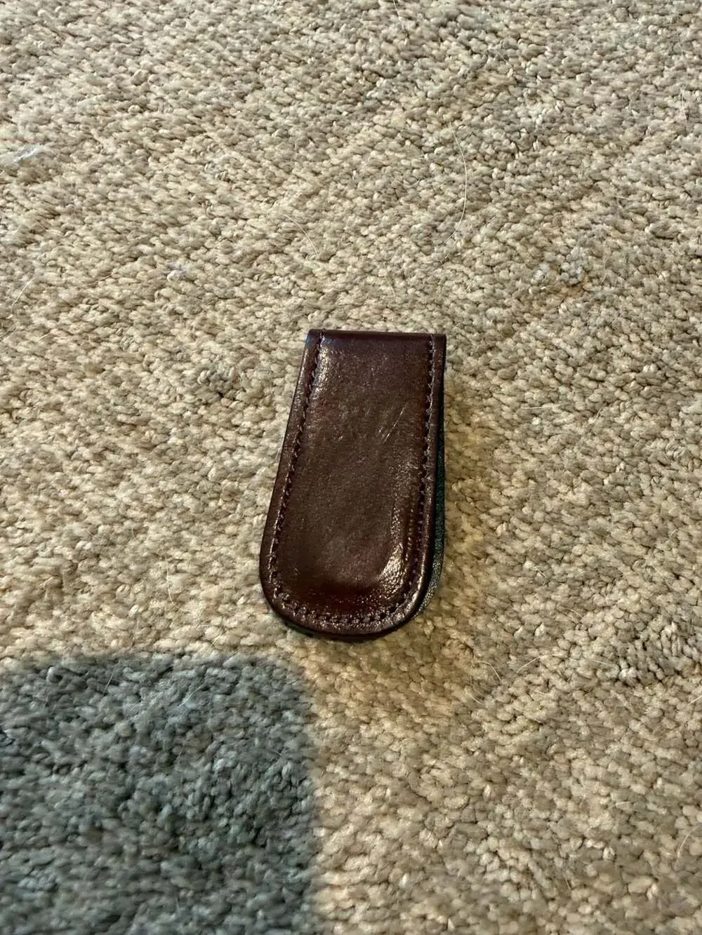 Vera Pelle Made in Italy Leather Magnetic Money Clip w Firenze Fleur-de-lis